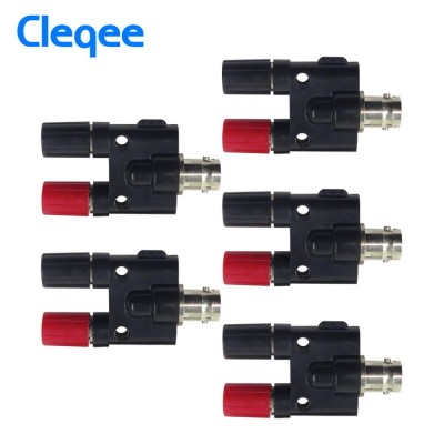 Cleqee P7008 Q9 BNC Female Jack Plug To Two Dual Banana Jack RF Adapter Connector